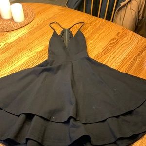 Black dress with lace and open back